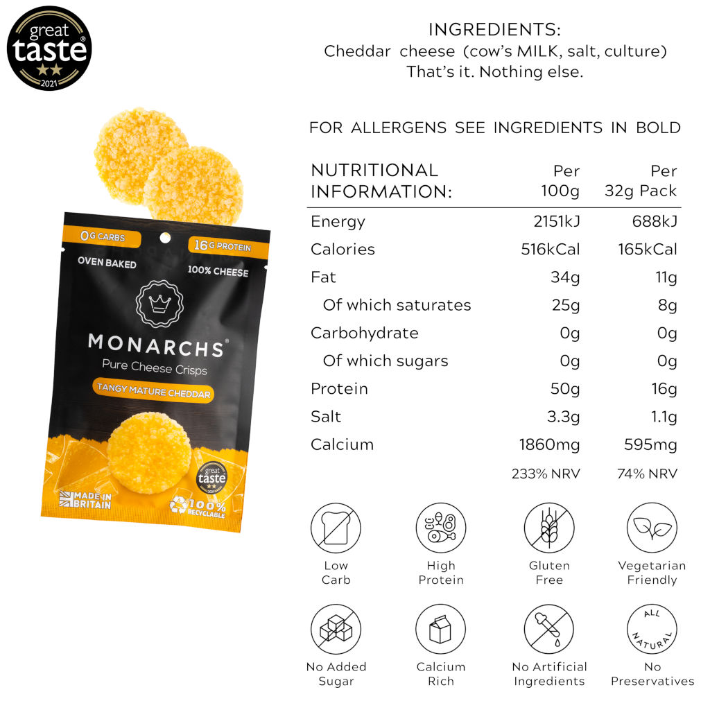 Tangy Mature Cheddar Cheese Crisps - (8 Pack)